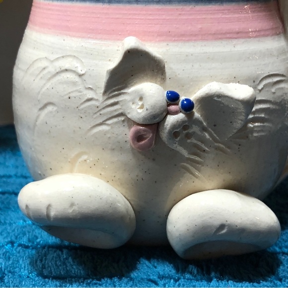 🆕 Francine Zajac Handmade Studio Pottery Art 3D Whimsical Cat & Mouse Clay Mug - Picture 3 of 14